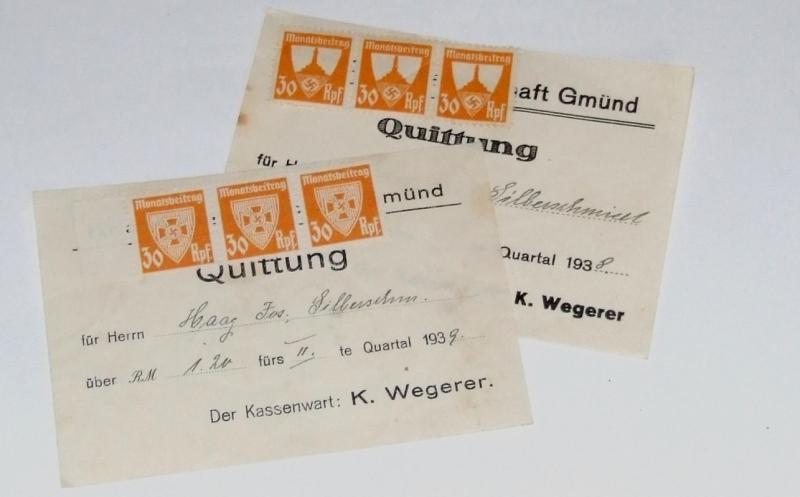 Nazi Veterans Association Receipts