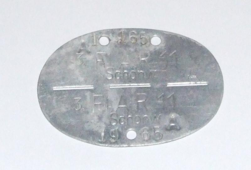 German Army Dog Tag - Artillery