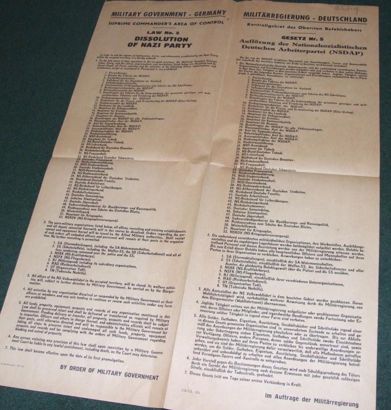 Nazi Party Dissolution Poster