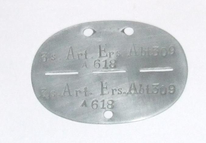 German Army Dog Tag - Artillery